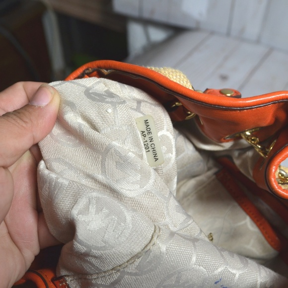 Michael Kors Drawstring Straw Satchel Bag - Picture 6 of 6